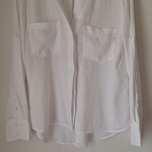 Classic cloth & stone White  Oversized Button-Up Blouse Sz XS OR S